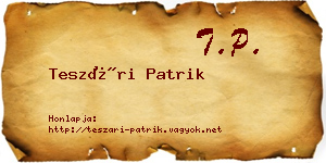 Teszári Patrik névjegykártya